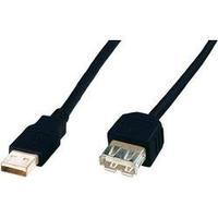 USB 2.0 Extension cable [1x USB 2.0 connector A - 1x USB 2.0 port A] 3 m Black UL-approved Digitus
