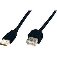 USB 2.0 Extension cable [1x USB 2.0 connector A - 1x USB 2.0 port A] 5 m Black UL-approved Digitus