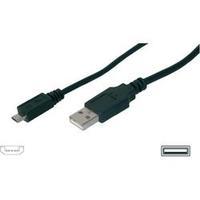 USB 2.0 Cable [1x USB 2.0 connector A - 1x USB 2.0 connector Micro B] 1.80 m Black UL-approved Digitus
