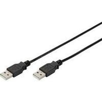 USB 2.0 Cable [1x USB 2.0 connector A - 1x USB 2.0 connector A] 1.80 m Black UL-approved Digitus