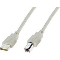 USB 2.0 Cable [1x USB 2.0 connector A - 1x USB 2.0 connector B] 5 m Beige UL-approved Digitus