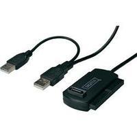 USB 2.0 Cable [2x USB 2.0 connector A - 1x SATA socket 2-pin, IDE power socket 4-pin] 0.50 m Black UL-approved Digitus