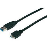 USB 3.0 Cable [1x USB 3.0 connector A - 1x USB 3.0 connector Micro B] 1.80 m Black UL-approved Digitus