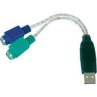 USB / PS/2 Keyboard/mouse Cable [1x USB 2.0 connector A - 2x PS/2 socket] 0.10 m Transparent Digitus