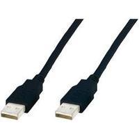 USB 2.0 Cable [1x USB 2.0 connector A - 1x USB 2.0 connector A] 1 m Black Digitus