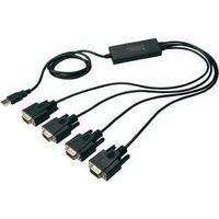 USB 1.1, Series Cable [1x USB 2.0 connector A - 4x D-SUB-plug 9-pin] 1.50 m Black Digitus