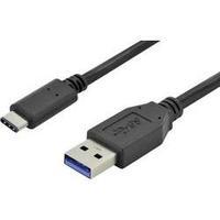 USB 3.0 Cable [1x USB-C plug - 1x USB 3.0 connector A] 1 m Black Digitus