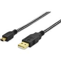 USB 2.0 Cable [1x USB 2.0 connector A - 1x USB 2.0 connector Mini B] 1.80 m Black gold plated connectors, UL-approved ed