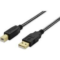 USB 2.0 Cable [1x USB 2.0 connector A - 1x USB 2.0 connector B] 1.80 m Black gold plated connectors, UL-approved ednet