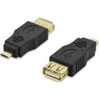 USB 2.0 Adapter [1x USB 2.0 connector Micro B - 1x USB 2.0 port A] Black gold plated connectors, UL-approved ednet
