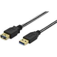 USB 3.0 Extension cable [1x USB 3.0 connector A - 1x USB 3.0 port A] 3 m Black gold plated connectors, UL-approved ednet