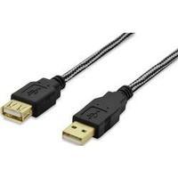 USB 2.0 Extension cable [1x USB 2.0 connector A - 1x USB 2.0 port A] 1.80 m Black gold plated connectors, UL-approved ed