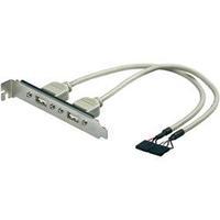 USB 2.0 Adapter [2x USB 2.0 connector internal 5-pin - 2x USB 2.0 port A] Grey Goobay