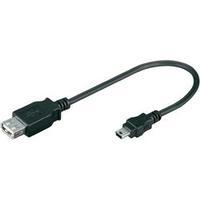 USB 2.0 Extension cable [1x USB 2.0 connector Mini B - 1x USB 2.0 port A] 0.20 m Black Goobay