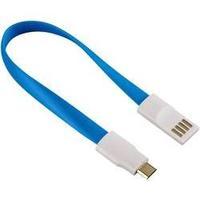 USB 2.0 Cable [1x USB 2.0 connector A - 1x USB 2.0 connector Micro B] 0.20 m Blue Cable end magnets Hama