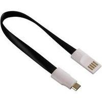 USB 2.0 Cable [1x USB 2.0 connector A - 1x USB 2.0 connector Micro B] 0.20 m Black Cable end magnets Hama