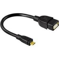 USB 2.0 Cable [1x USB 2.0 connector Micro B - 1x USB 2.0 port A] 0.15 m Black incl. OTG function, gold plated connectors