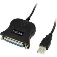 USB 1.1 Cable [1x USB 1.1 connector A - 1x D-SUB socket 25-pin] 1.80 m Black LogiLink