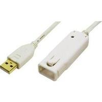 USB 2.0 Extension cable [1x USB 2.0 connector A - 1x USB 2.0 port A] 12 m White gold plated connectors, UL-approved Logi