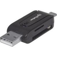 USB 2.0 Adapter [1x USB 2.0 connector A - 1x USB 2.0 connector Micro B, SD Card slot] Black incl. OTG function Manhattan