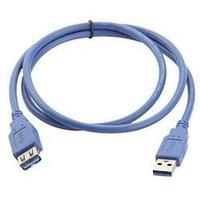 USB 3.0 Extension cable [1x USB 3.0 connector A - 1x USB 3.0 port A] 2 m Blue gold plated connectors, UL-approved Manhat