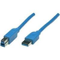 USB 3.0 Cable [1x USB 3.0 connector A - 1x USB 3.0 connector B] 3 m Blue gold plated connectors, UL-approved Manhattan