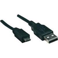 USB 2.0 Cable [1x USB 2.0 connector A - 1x USB 2.0 connector Micro B] 0.50 m Black gold plated connectors, UL-approved M