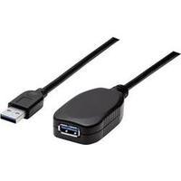 USB 3.0 Extension cable [1x USB 3.0 connector A - 1x USB 3.0 port A] 5 m Black Manhattan