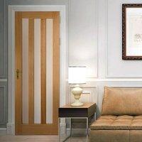 Utah Oak Door with Frosted Safety Glass