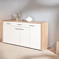 Utopia Sideboard In Sonoma Oak With 4 Doors In White Fronts