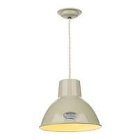 UTI862 Utility Small Pendant Ceiling Light In French Cream Gloss