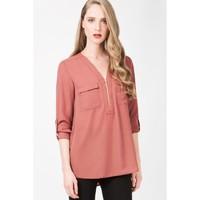 UTILITY ZIP FRONT BLOUSE