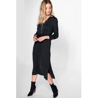 utility zip shirt dress black