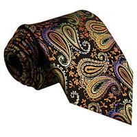 uxl1 mens necktie tie multicolor paisley 100 silk business fashion for ...