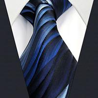 UXL23 Mens Ties Blue Geometrical 100% Silk Business Fashion For Men