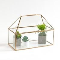 Uyova Mini Greenhouse in Glass and Brass