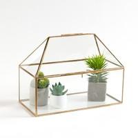 uyova mini greenhouse in glass and brass