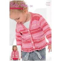 V Neck and Collared Ruffle Edged Cardigans in Peter Pan DK (P1072) Digital Version