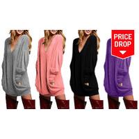 v neck jumper dress 4 colours 4 sizes