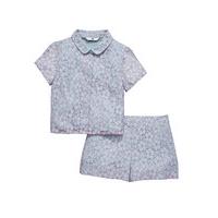 V By Very Peter Pan Collar Lace Top Shorts Set
