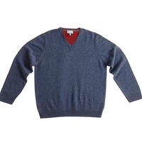 V-neck Lambswool Jumper, Midnight, Size L, Lambswool