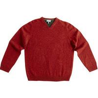 V-neck Lambswool Jumper, Mulberry, Size XL, Lambswool