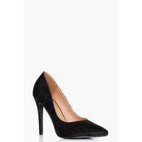 v cut court heel black