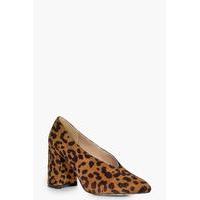 V Cut Midi Heel - leopard