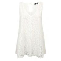 V NECK DOUBLE LAYER LACE VEST