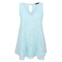 V NECK DOUBLE LAYER LACE VEST