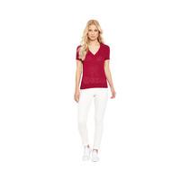 v by very pointelle short sleeve collared jumper