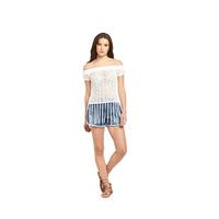 V By Very Crochet Bardot Tassle Top