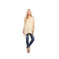 V By Very Fringe Side Lace Up Neck Poncho