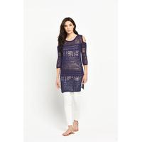 V By Very Cold Shoulder Crochet Tunic Top